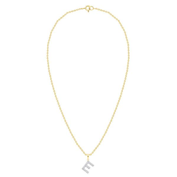Nova Star(R) Gold-Plated Lab-Grown Diamond Initial E Pendant alternate view