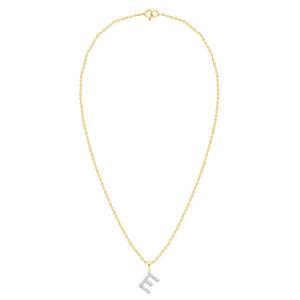 Nova Star(R) Gold-Plated Lab-Grown Diamond Initial E Pendant alternate view
