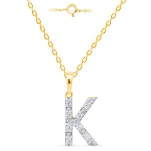 Nova Star(R) Gold-Plated Lab-Grown Diamond Initial K Pendant