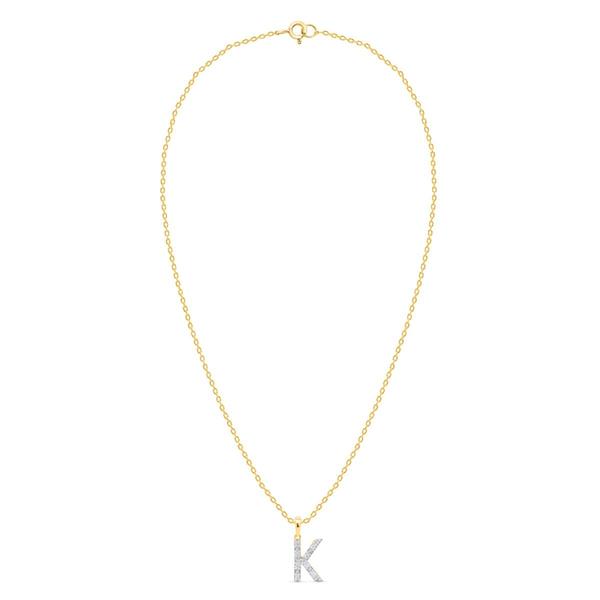 Nova Star(R) Gold-Plated Lab-Grown Diamond Initial K Pendant alternate view