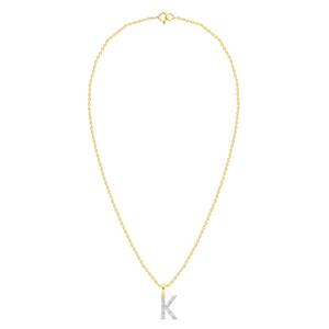 Nova Star(R) Gold-Plated Lab-Grown Diamond Initial K Pendant alternate view