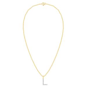Nova Star(R) Gold-Plated Lab-Grown Diamond Initial L Pendant alternate view