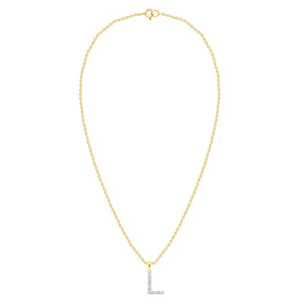 Nova Star(R) Gold-Plated Lab-Grown Diamond Initial L Pendant alternate view