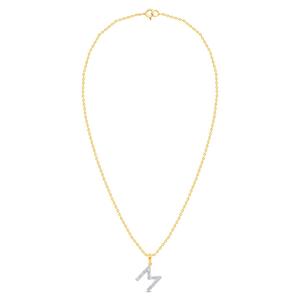 Nova Star(R) Gold-Plated Lab-Grown Diamond Initial M Pendant alternate view