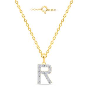 Nova Star(R) Gold-Plated Lab-Grown Diamond Initial R Pendant