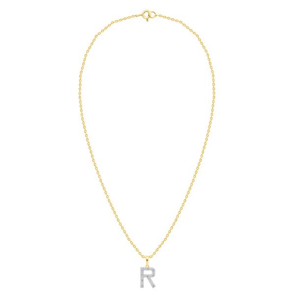 Nova Star(R) Gold-Plated Lab-Grown Diamond Initial R Pendant alternate view
