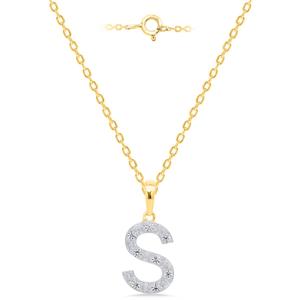 Nova Star(R) Gold-Plated Lab-Grown Diamond Initial S Pendant