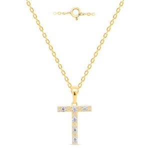Nova Star(R) Gold-Plated Lab-Grown Diamond Initial T Pendant