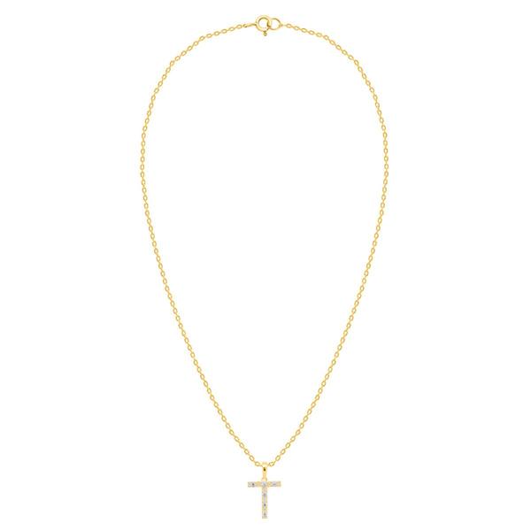 Nova Star(R) Gold-Plated Lab-Grown Diamond Initial T Pendant alternate view