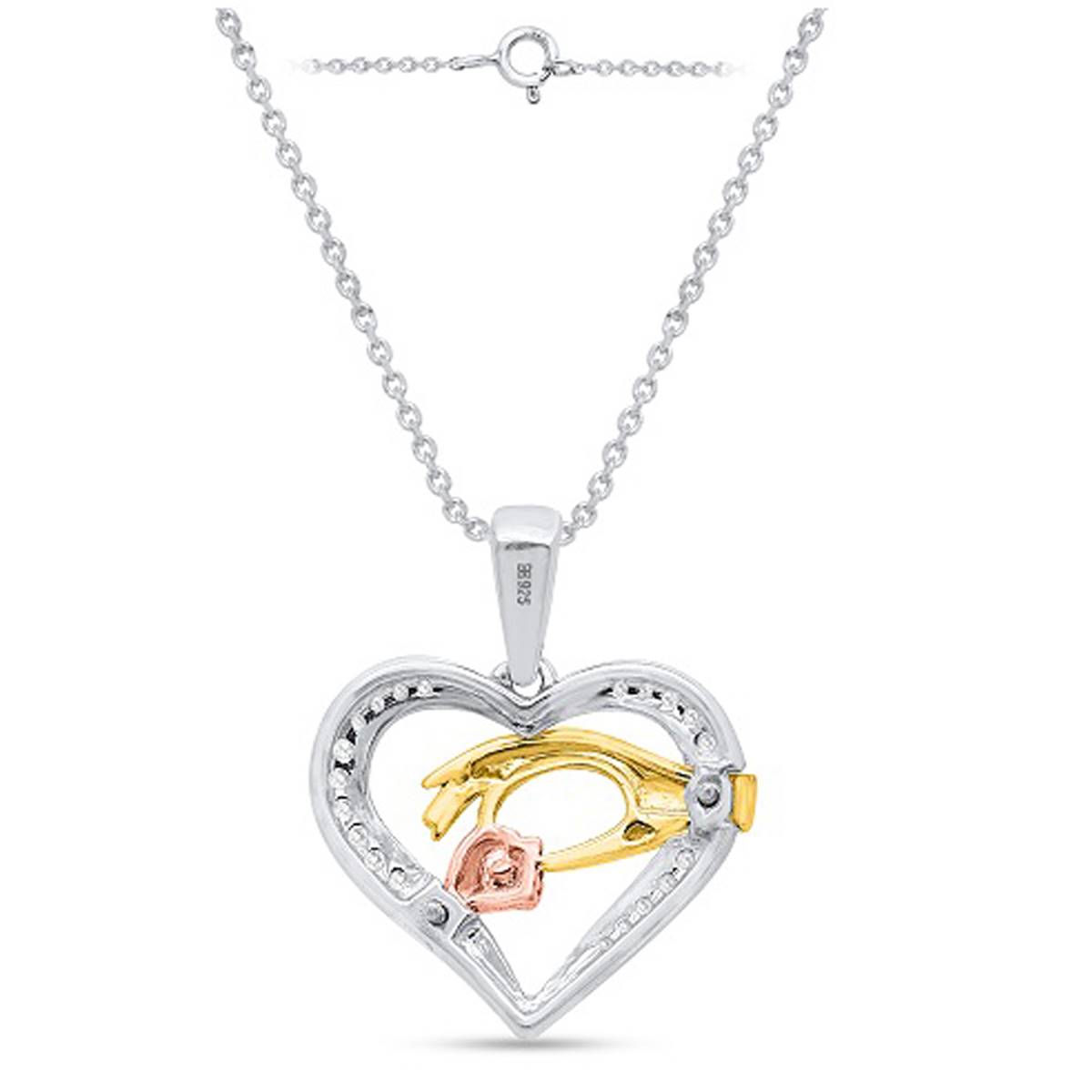 Nova Star(R) 0.1ctw. Lab Grown Diamond Heart W/ Hands Pendant