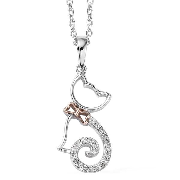 Nova Star(R) Two-Tone 1/10ctw. Lab Grown Diamond Cat Pendant