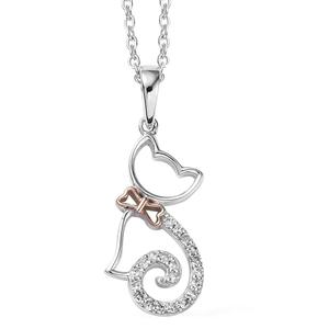 Nova Star(R) Two-Tone 1/10ctw. Lab Grown Diamond Cat Pendant alternate view