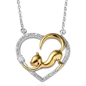 Nova Star(R) 1/10ctw. Lab Grown Diamond Cat in Heart Pendant alternate view