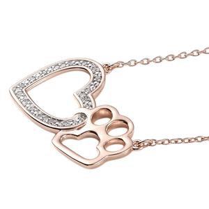 Nova Star(R) Rose Gold Plated Lab Grown Diamond Paw Heart Pendant alternate view