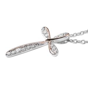 Nova Star(R) Two-Tone Lab Grown Diamond Cross Pendant Necklace alternate view