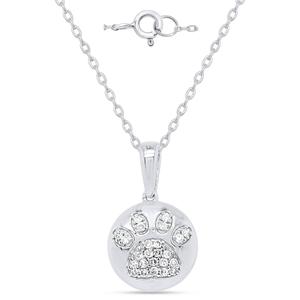 Nova Star(R) Sterling Silver 1/8ctw. Lab Grown Diamond Paw Pendant alternate view