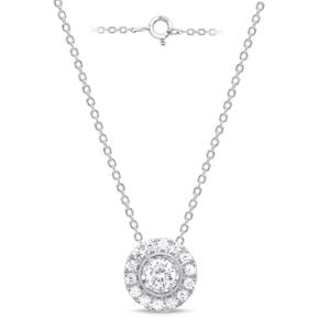Nova Star(R) Sterling Silver 1/4ctw. Lab Grown Diamond Halo Pendant