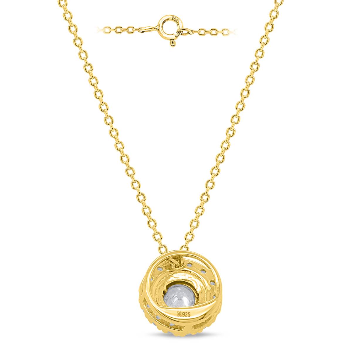 Nova Star(R) Gold Over Silver Lab Grown Diamond Halo Pendant