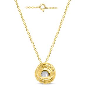 Nova Star(R) Gold over Silver Lab Grown Diamond Halo Pendant alternate view