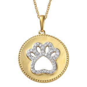 Nova Star(R) Gold Plated & 1/4ctw. Lab Grown Diamond Paw Pendant alternate view