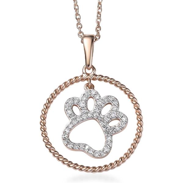 Nova Star(R) Rose Gold Plated 1/4ctw. Lab Grown Diamond Paw Pendant