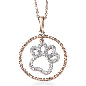 Nova Star(R) Rose Gold Plated 1/4ctw. Lab Grown Diamond Paw Pendant