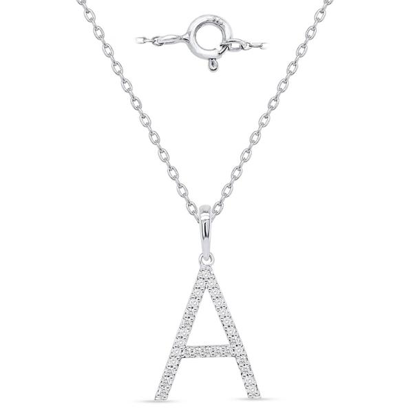 Nova Star(R) Sterling Silver Lab-Grown Diamond Initial A Pendant