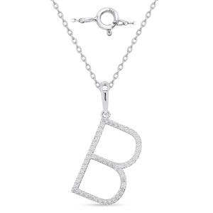 Nova Star(R) Sterling Silver Lab-Grown Diamond Initial B Pendant