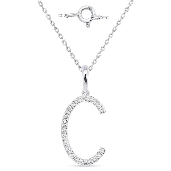 Nova Star(R) Sterling Silver Lab-Grown Diamond Initial C Pendant