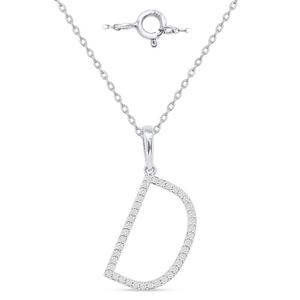 Nova Star(R) Sterling Silver Lab-Grown Diamond Initial D Pendant