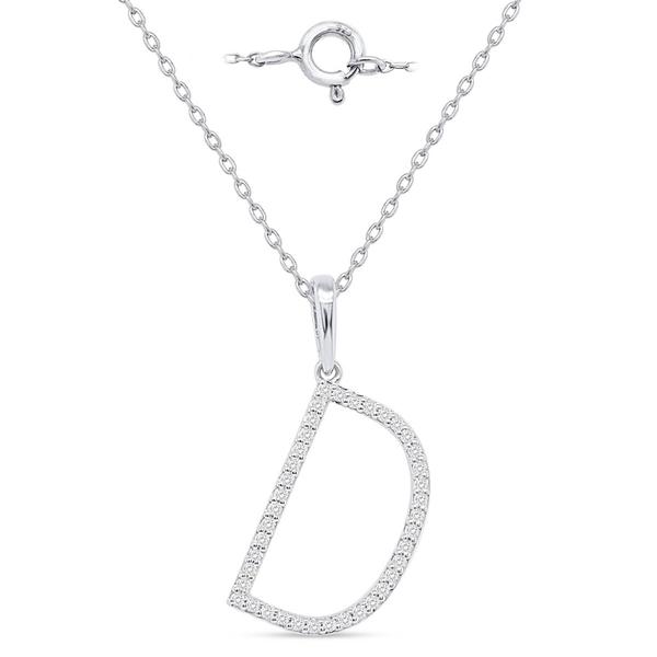 Nova Star(R) Sterling Silver Lab-Grown Diamond Initial D Pendant