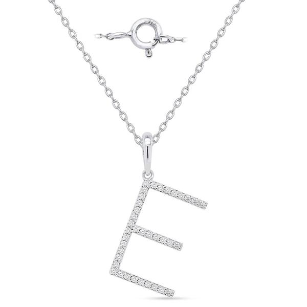 Nova Star(R) Sterling Silver Lab-Grown Diamond Initial E Pendant