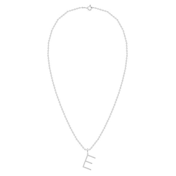 Nova Star(R) Sterling Silver Lab-Grown Diamond Initial E Pendant alternate view