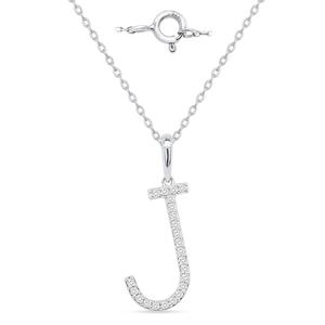 Nova Star(R) Sterling Silver Lab-Grown Diamond Initial J Pendant