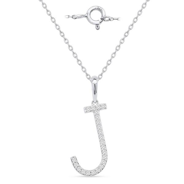 Nova Star(R) Sterling Silver Lab-Grown Diamond Initial J Pendant