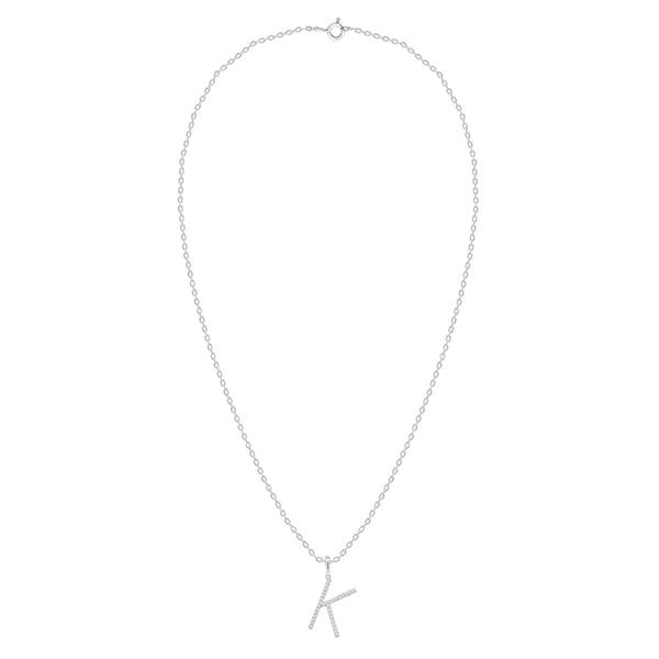 Nova Star(R) Sterling Silver Lab-Grown Diamond Initial K Pendant alternate view