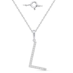 Nova Star(R) Sterling Silver Lab-Grown Diamond Initial L Pendant