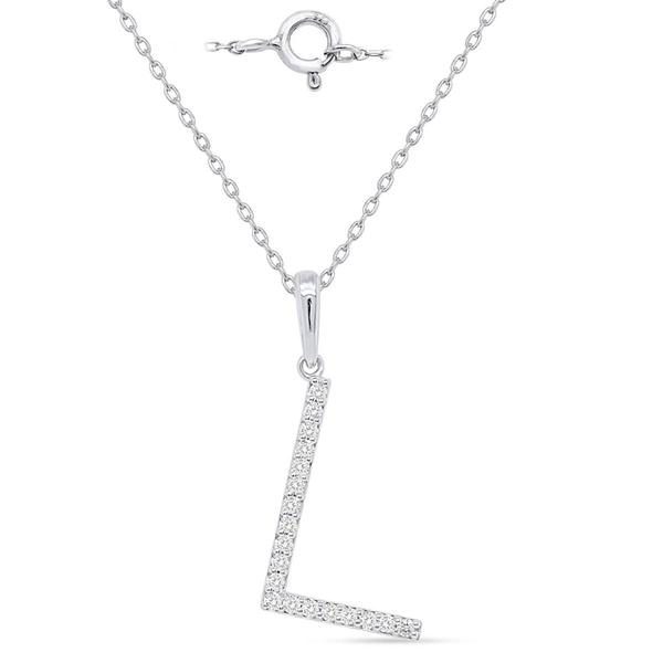Nova Star(R) Sterling Silver Lab-Grown Diamond Initial L Pendant