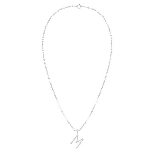 Nova Star(R) Sterling Silver Lab-Grown Diamond Initial M Pendant alternate view