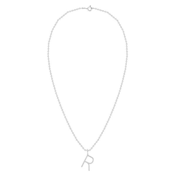 Nova Star(R) Sterling Silver Lab-Grown Diamond Initial R Pendant alternate view