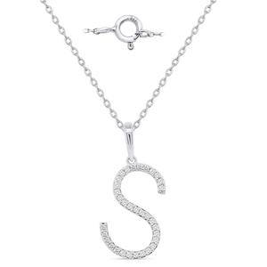 Nova Star(R) Sterling Silver Lab-Grown Diamond Initial S Pendant