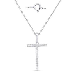 Nova Star(R) Sterling Silver Lab-Grown Diamond Initial T Pendant