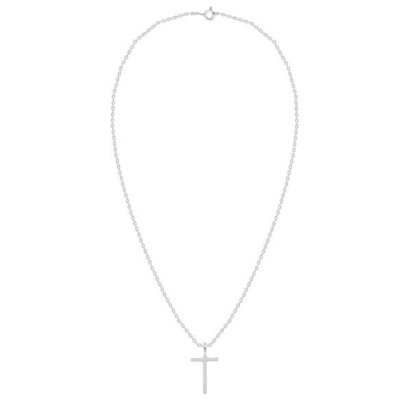 Nova Star(R) Sterling Silver Lab-Grown Diamond Initial T Pendant alternate view