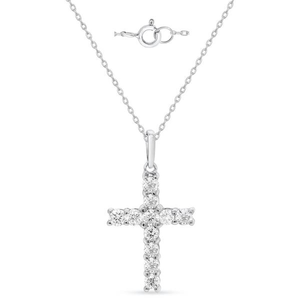 Nova Star(R) Sterling Silver Lab Grown Diamond Cross Pendant