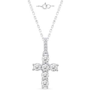 Nova Star(R) Sterling 1/2ctw. Lab Grown Diamond Cross Pendant alternate view