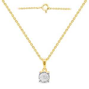 Nova Star(R) Yellow Gold Lab Grown Diamond Solitaire Pendant