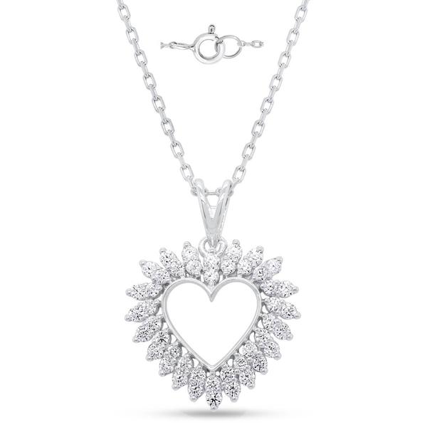 Nova Star(R) Sterling Silver Lab Grown Diamond Heart Pendant