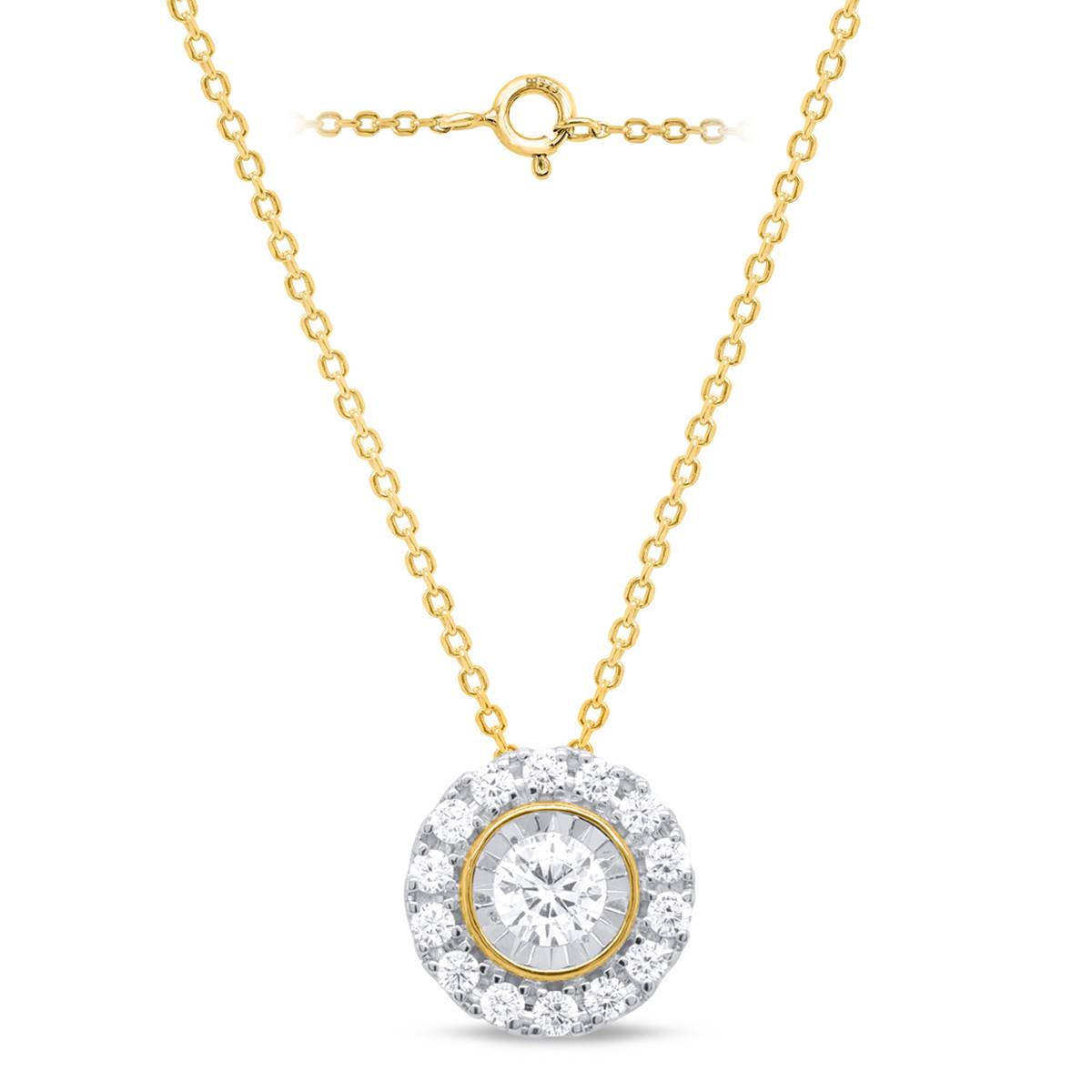 Nova Star(R) Yellow Gold 1/2ctw. Lab Grown Diamond Halo Pendant