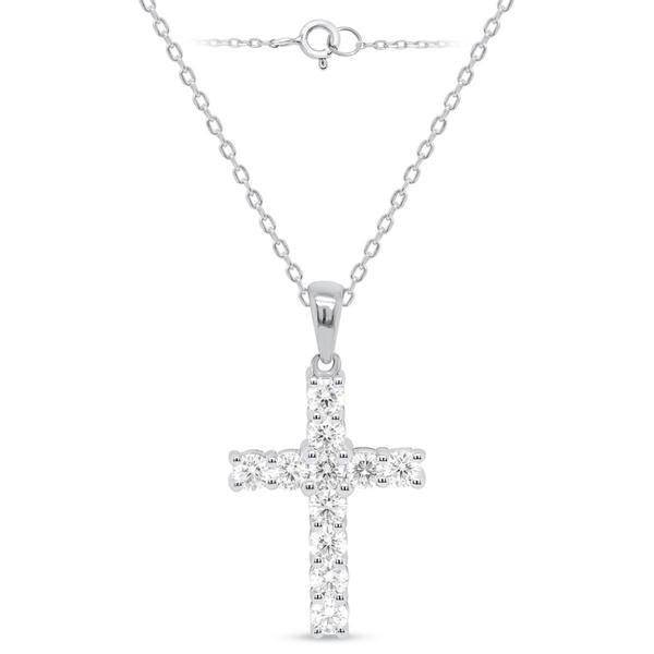 Nova Star(R) Sterling Silver Lab Grown Diamond Cross Pendant