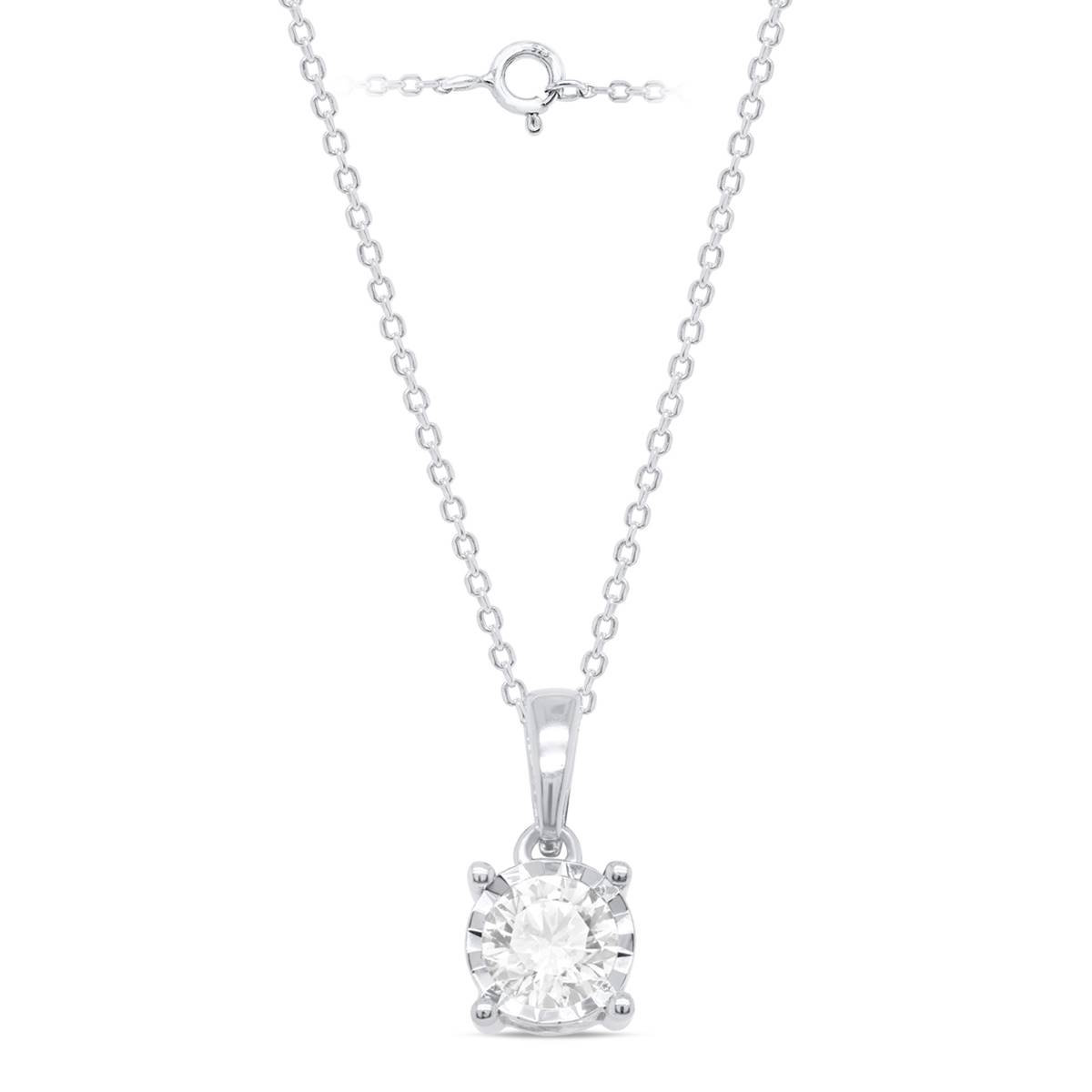 Nova Star(R) Sterling Silver Lab Grown Diamond Solitaire Pendant